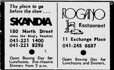 Rogano advert 1975